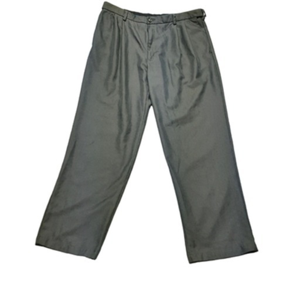 Haggar 38 x 32 mens pleated comfort dress pants graphite gray polyester